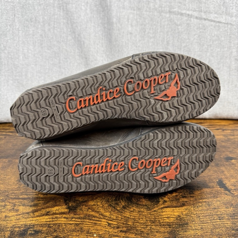 Candice‎ Cooper Dark-Gray Leather HighTop Sneakers Shoes Womens EUR 39/ US 7 - Picture 14 of 16